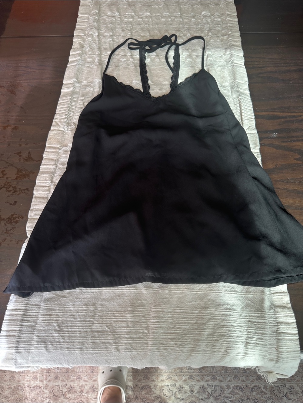 Black Lace-Trim Spaghetti Strap Camisole